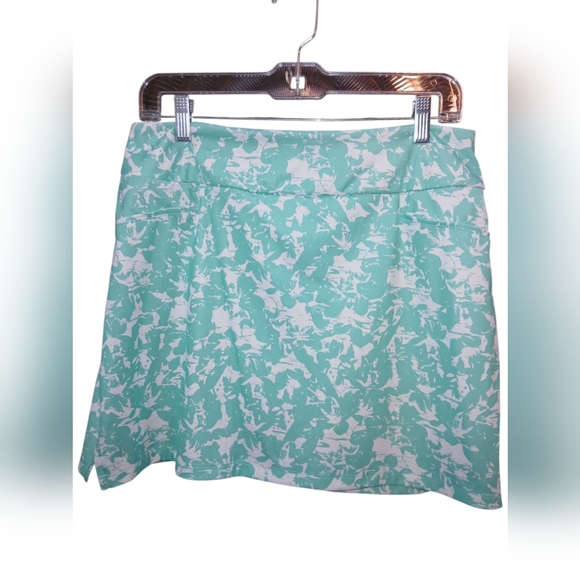 Adidas Primegreen Women's Aqua Patterned Active Skort Medium - Picture 2 of 8